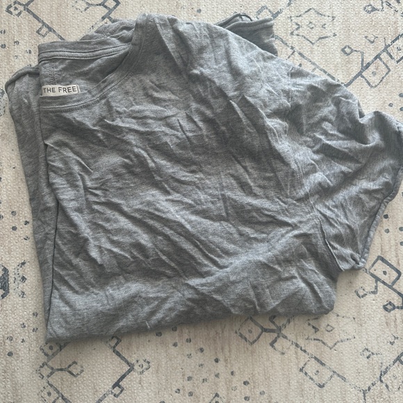 We The Free Nina Short Sleeve Tee Heather Gray Oversized Crew Neck Free People - Picture 4 of 5